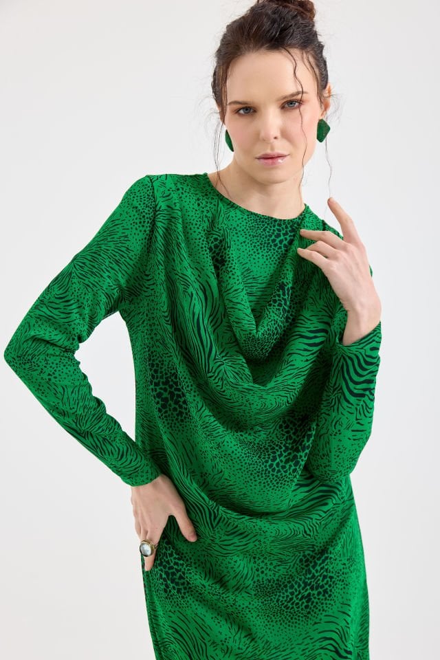 DEGAJE YAKA ELBİSE 38