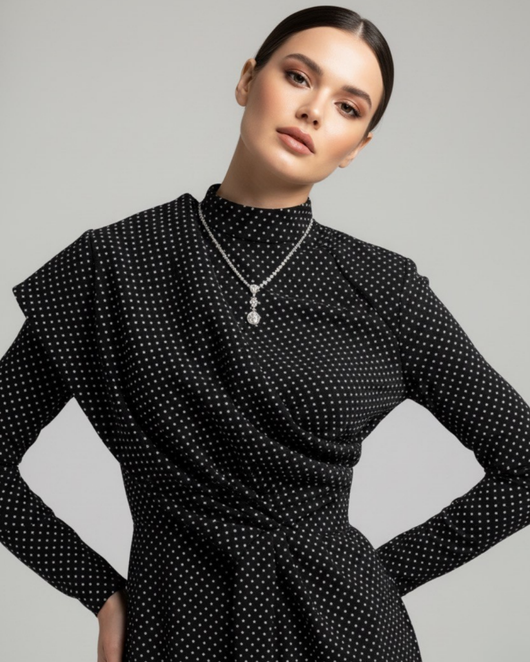 VEREV DÖKÜM DETAYLI ELBİSE 8038(25)