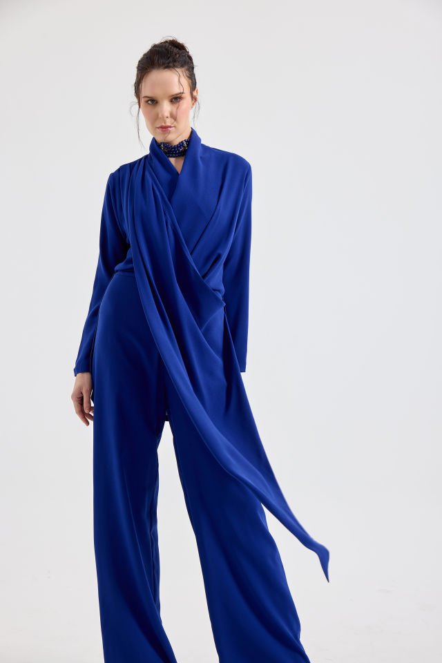 ANVELOP BAĞLAMA DETAYLI ŞAL YAKA TULUM 36 - SAKS