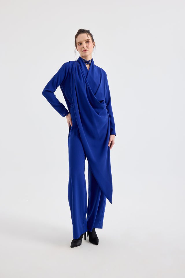 ANVELOP BAĞLAMA DETAYLI ŞAL YAKA TULUM 40 - SAKS