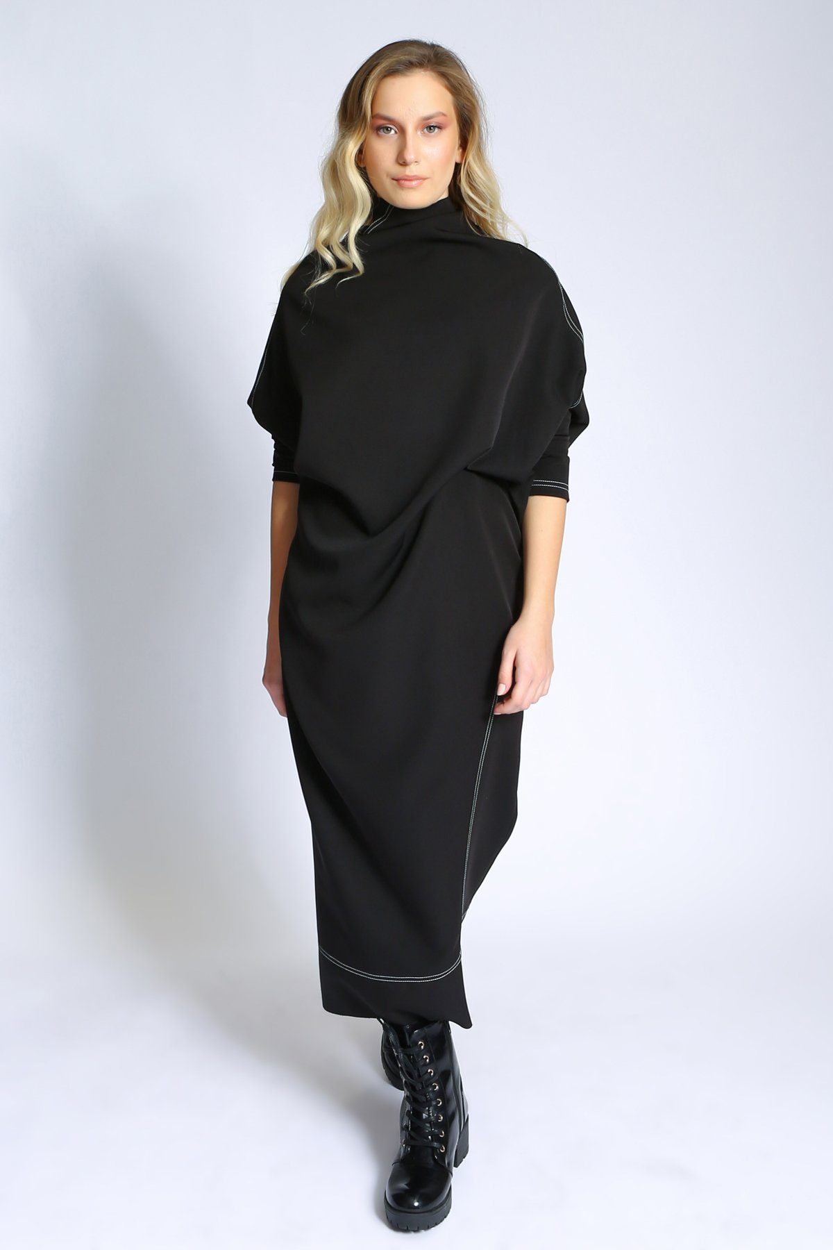 KONTRAST DİKİŞLİ ELBİSE 38