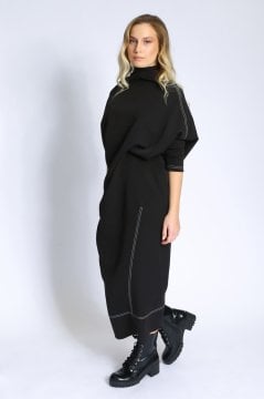 KONTRAST DİKİŞLİ ELBİSE 38