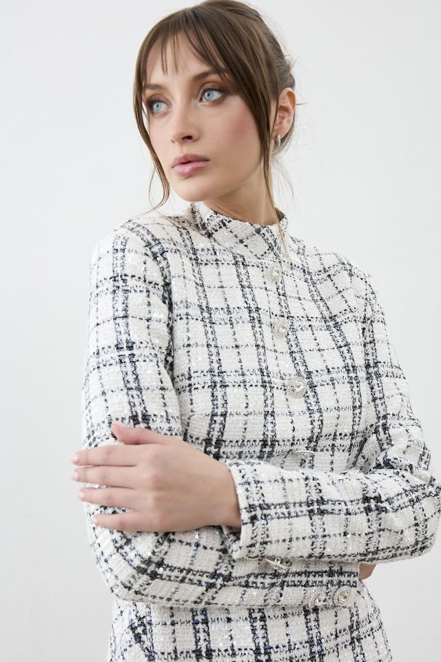 ÖNDEN DÜĞMELİ ELBİSE 44 - Beyaz