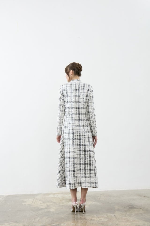 ÖNDEN DÜĞMELİ ELBİSE 44 - Beyaz