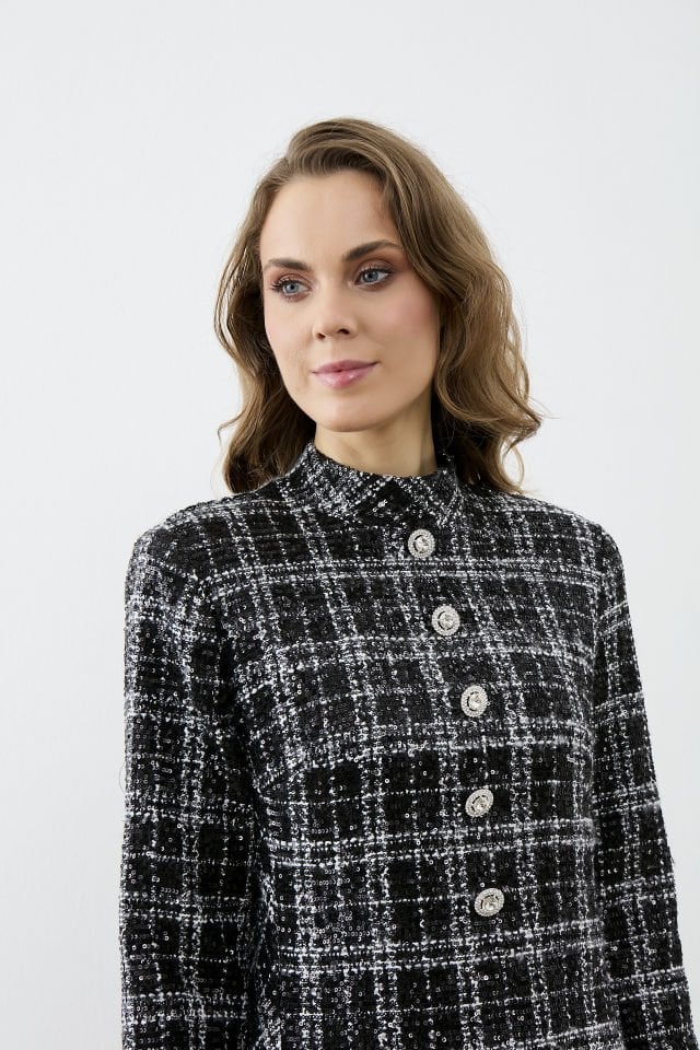 ÖNDEN DÜĞMELİ ELBİSE 40 - SİYAH