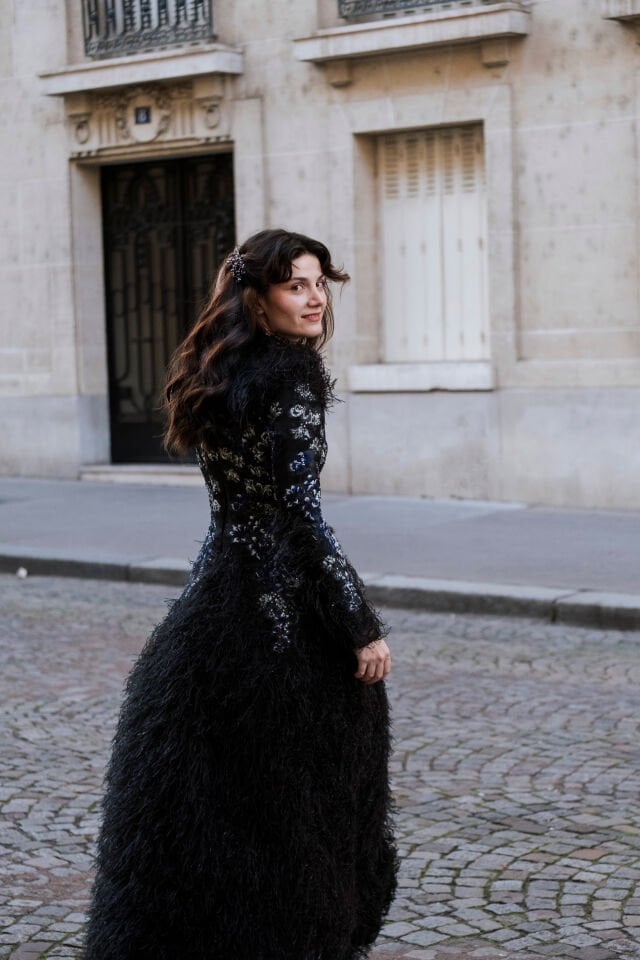 MAVİ LACİVERT ÇİÇEK İŞLEMELİ TÜYLÜ ABİYE EBİSE 36