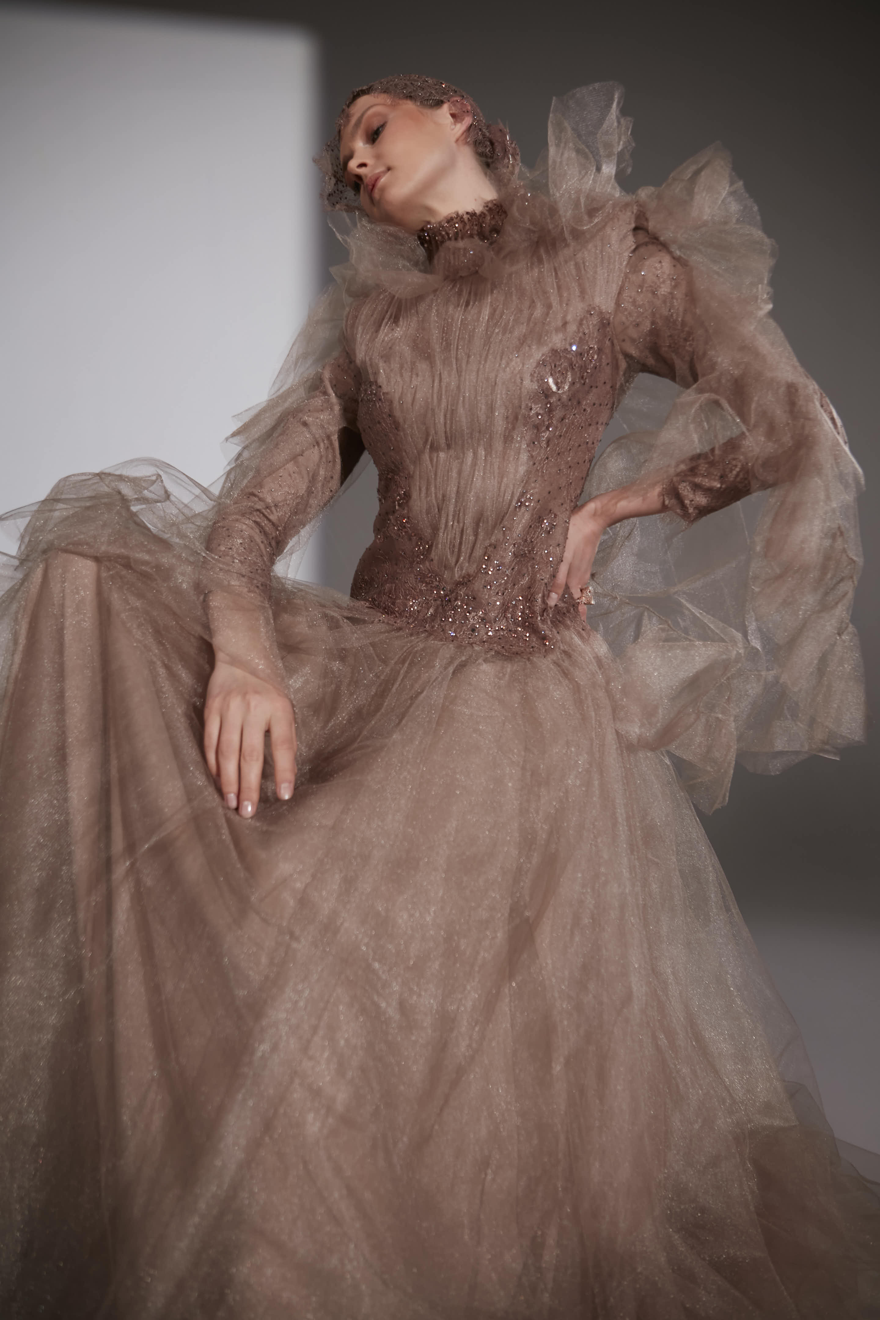 BAROK MODEL TÜL ABİYE 36