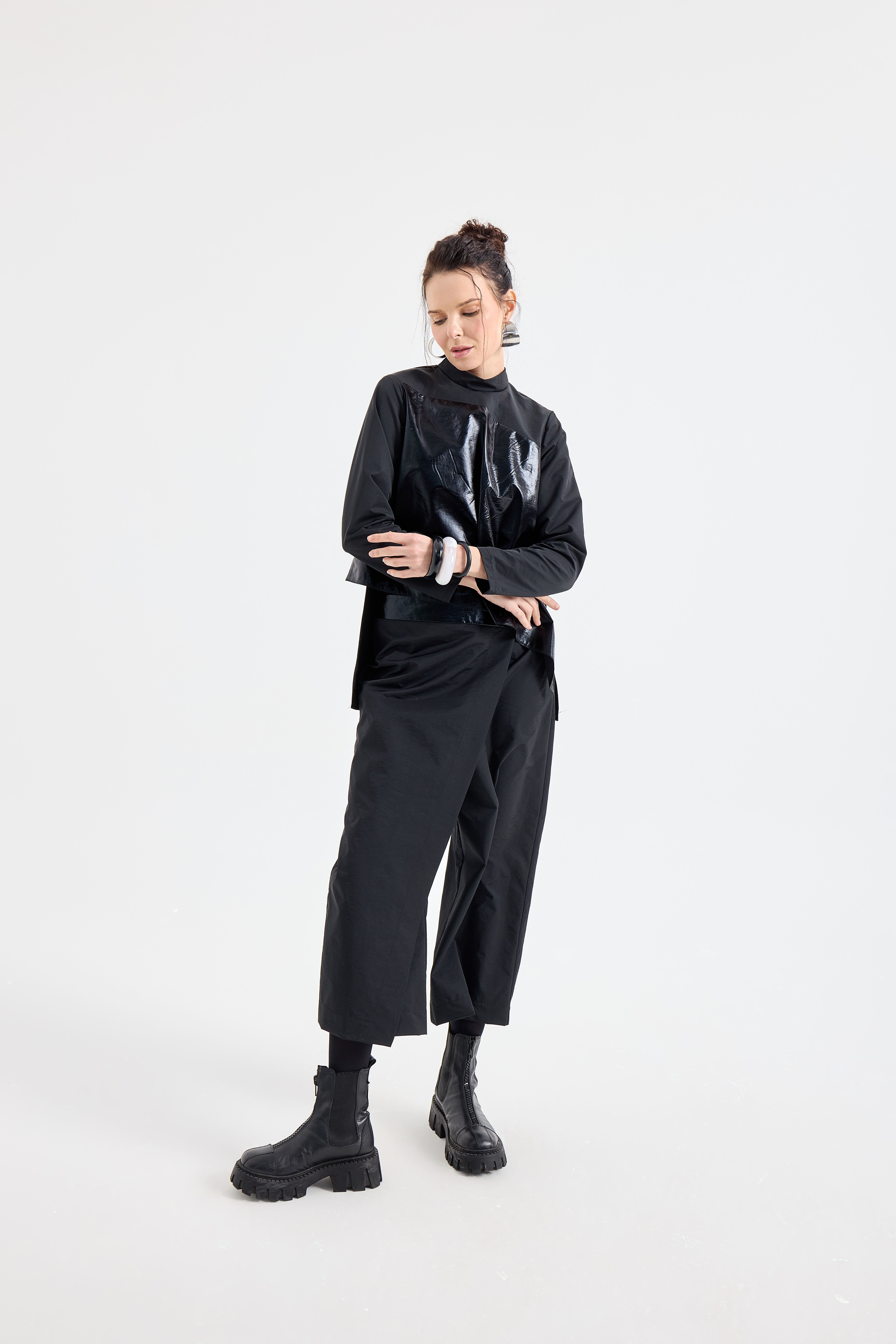 KAPAKLI PANTALON BLUZ TAKIM 9102 40 - SİYAH