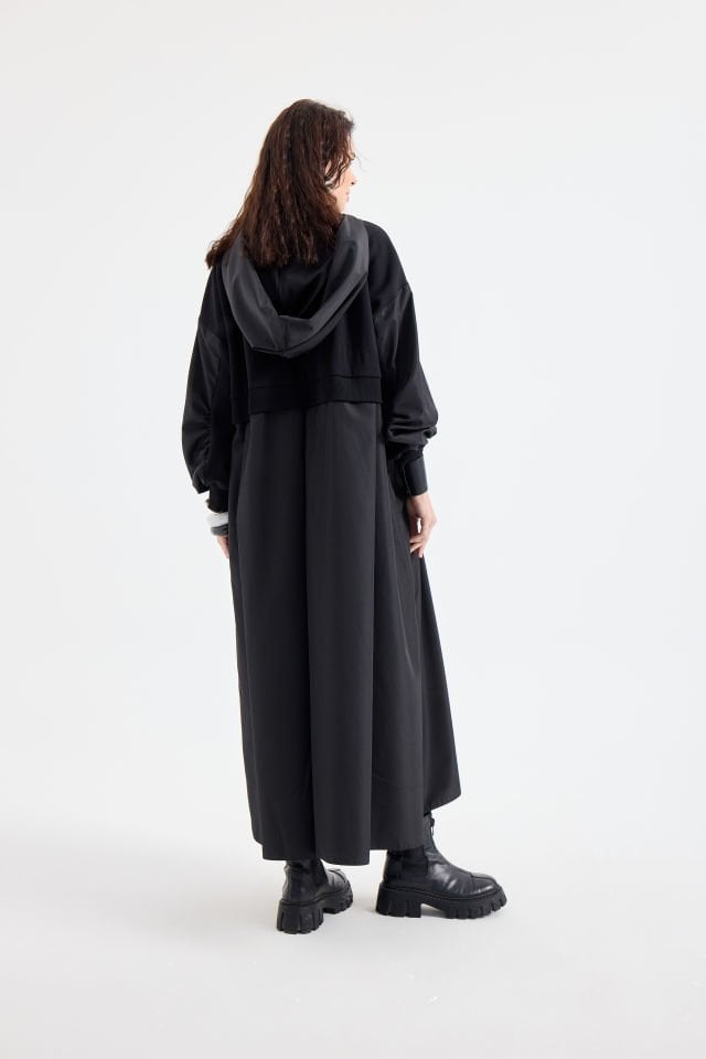 SWEAT ELBİSE Standart - SİYAH