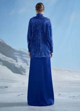 Payet Bolero Saten Elbise Abiye Takım