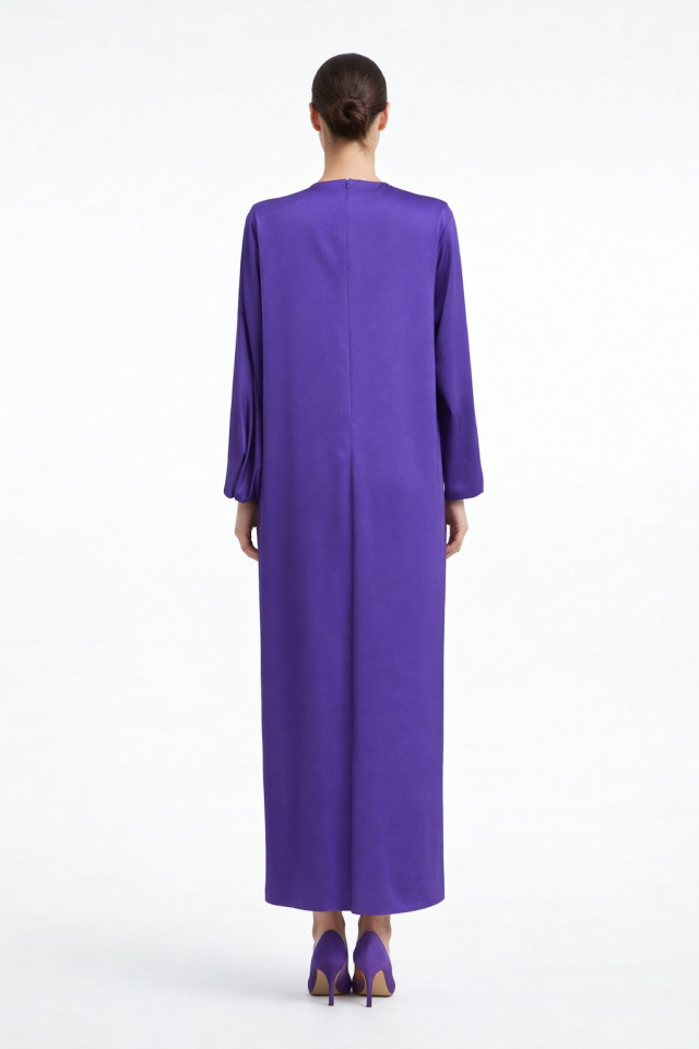 DEGAJE YAKA TEK KOL REGLAN ABİYE ELBİSE 25EL072