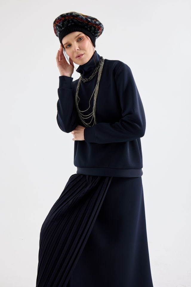 PİLİSELİ ETEK SWEAT TAKIM 42 - SİYAH