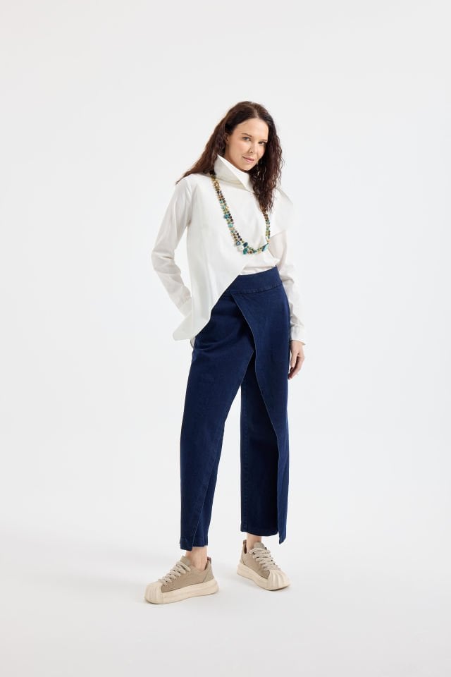 KAPAKLI PANTALON 44 - lacivert