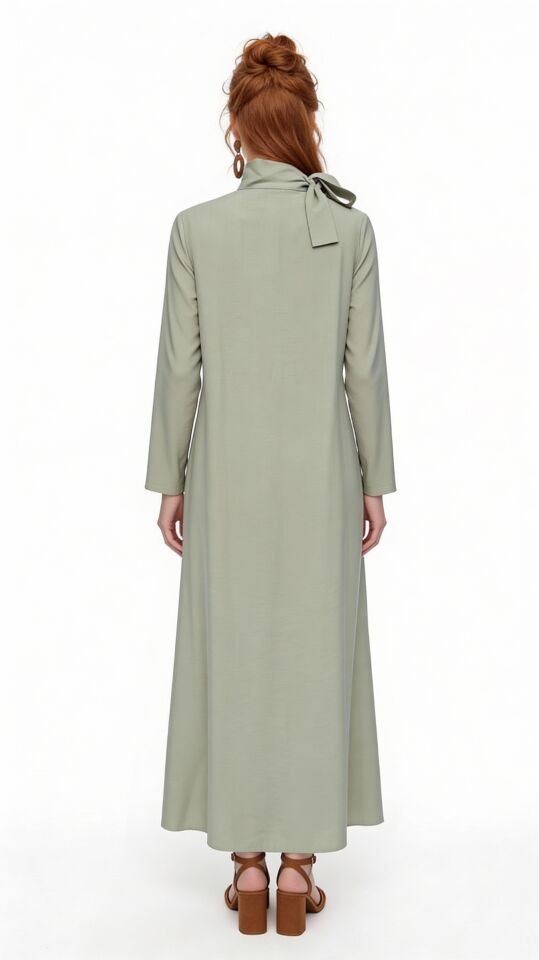 ÖNÜ ÇAPRAZ BÜZGÜLÜ ELBİSE TURUNCU - 46