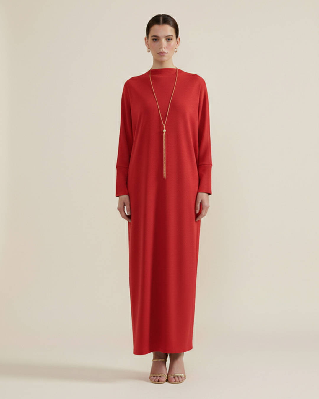 Tek Kolu Yarasa Elbise 46 - SİYAH