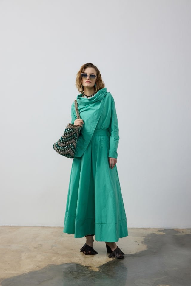 NERVÜR DETAYLI GÖMLEK ETEK TAKIM