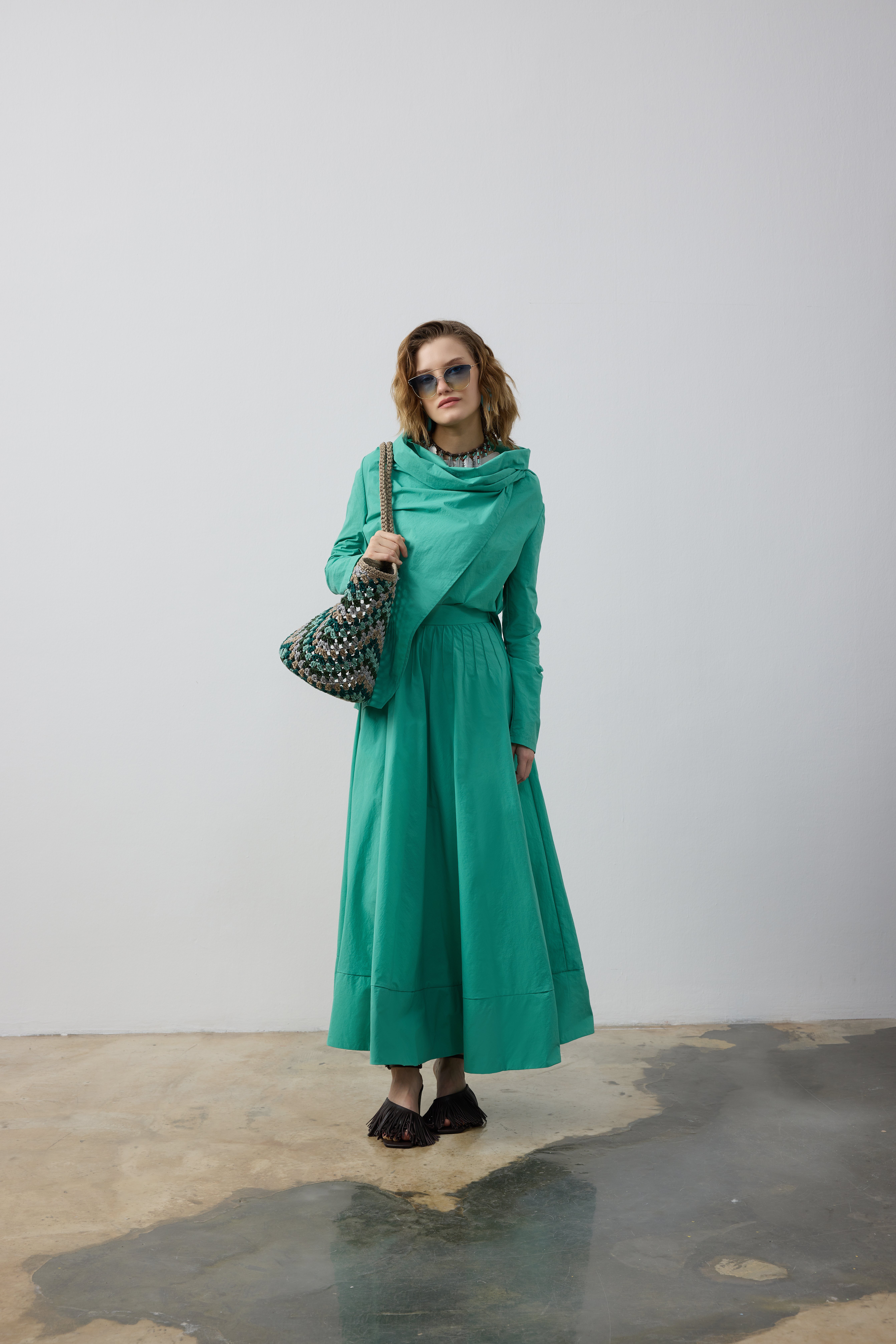 NERVÜR DETAYLI GÖMLEK ETEK TAKIM