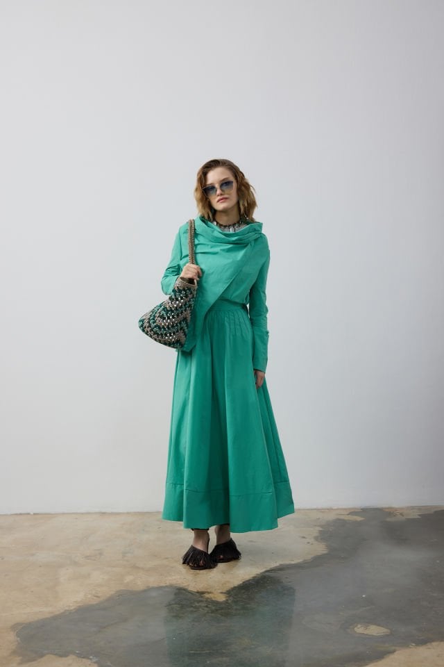 NERVÜR DETAYLI GÖMLEK ETEK TAKIM