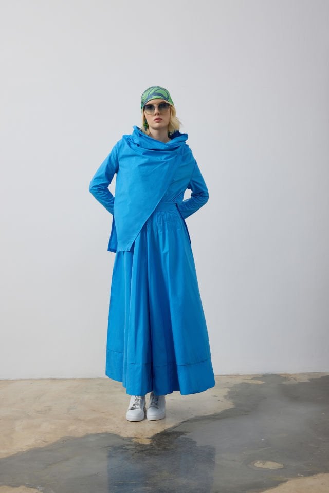 NERVÜR DETAYLI GÖMLEK ETEK TAKIM 38