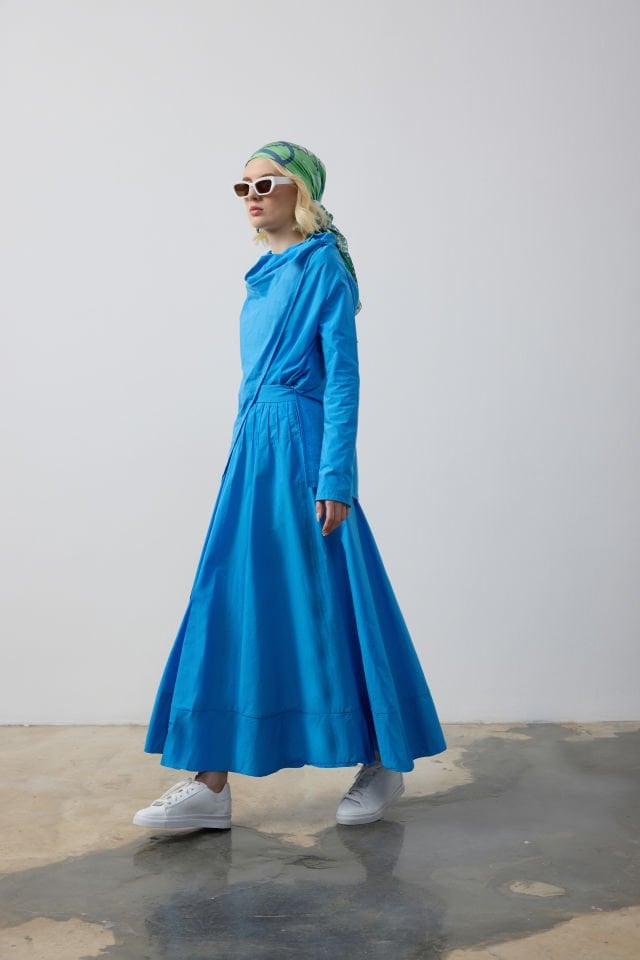 NERVÜR DETAYLI GÖMLEK ETEK TAKIM 38