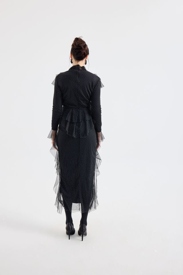 Fır Fır Detaylı Barok Elbise 42