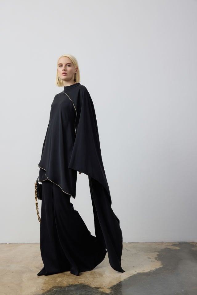 SU TAŞLI ÇAPRAZ KESİM TUNİK PANTOLON TAKIM 44