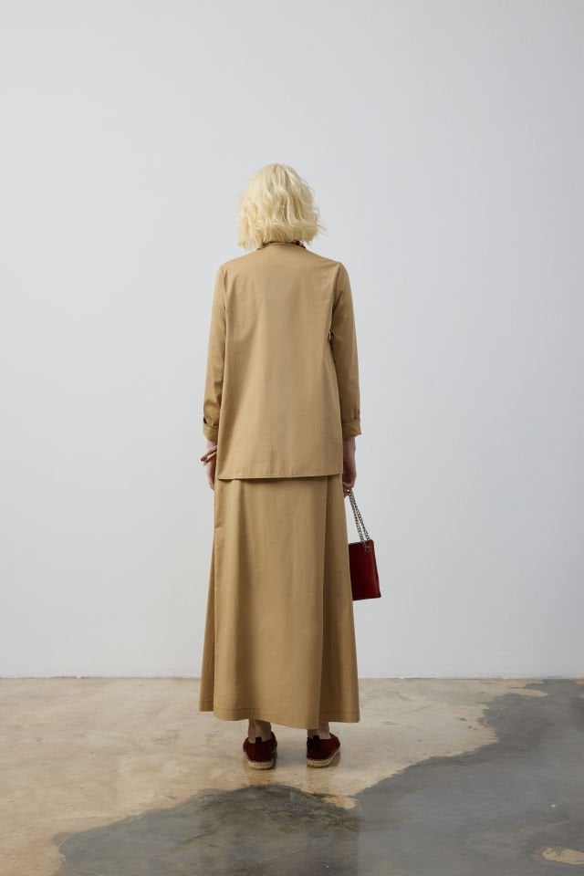 ÖNDEN PİLELİ PANTOLON ETEK GÖMLEK TAKIM 44