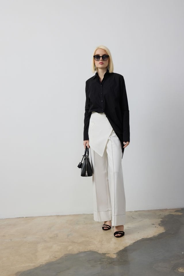 TEK YANI UZUN GÖMLEK PANTOLON TAKIM 44