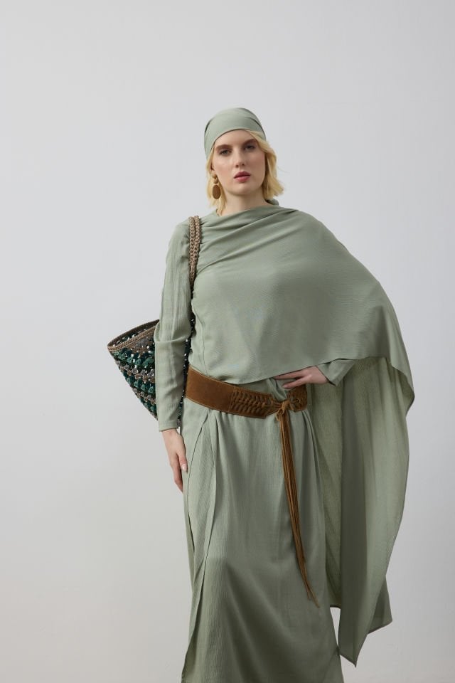 KENDİNDEN ŞALLI BLUZ PANTOLON TAKIM 44