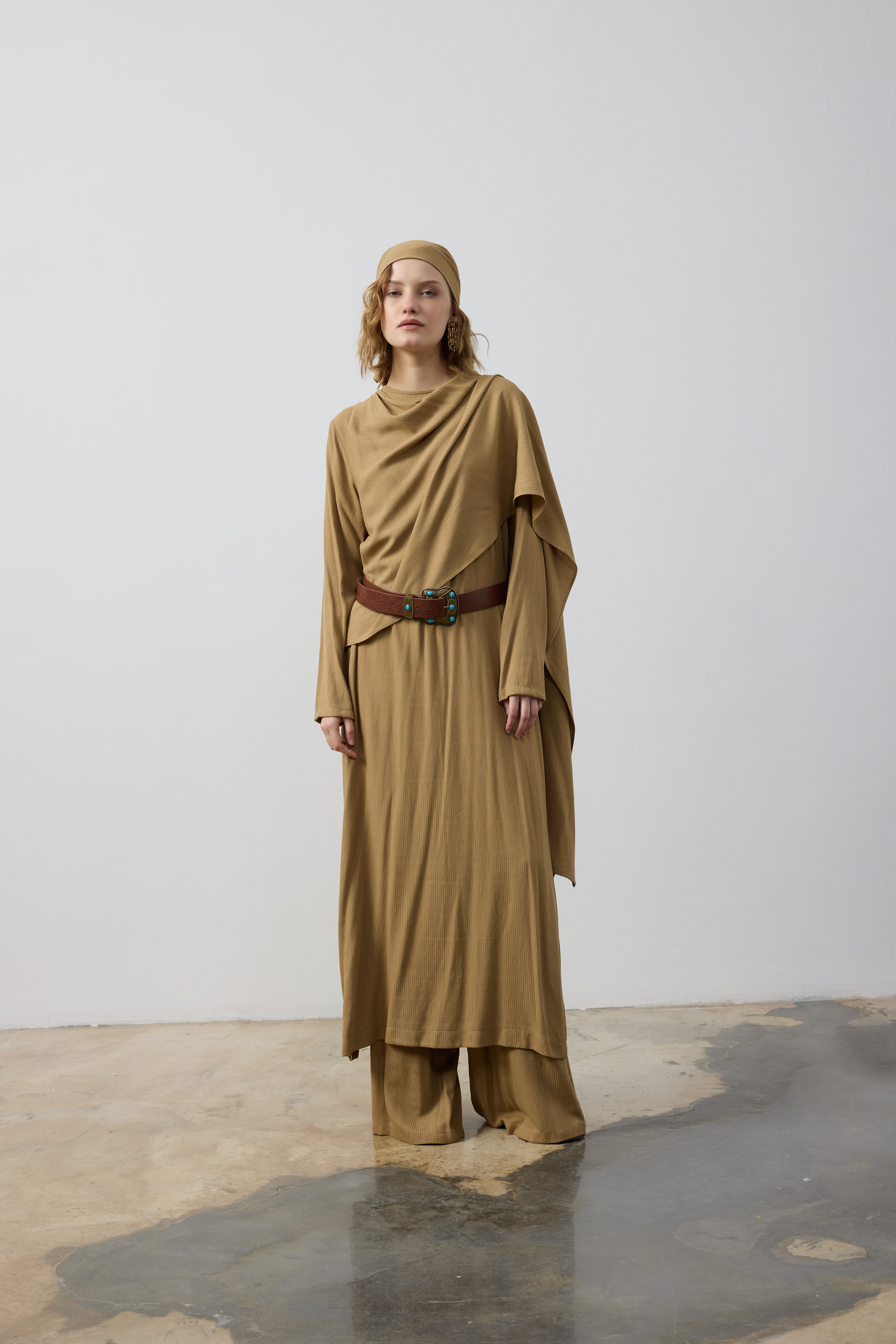 KENDİNDEN ŞALLI BLUZ PANTOLON TAKIM 44