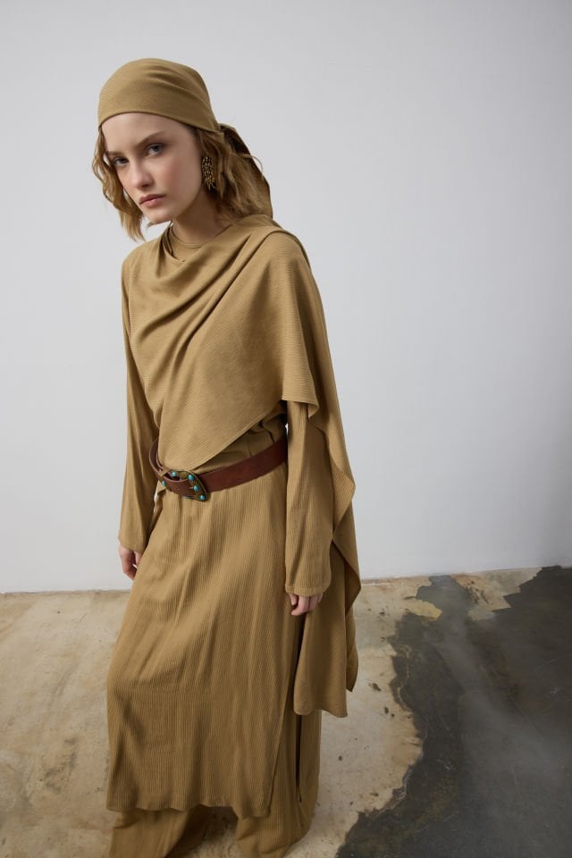 KENDİNDEN ŞALLI BLUZ PANTOLON TAKIM 44