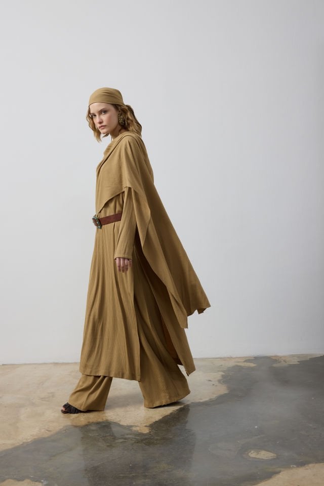 KENDİNDEN ŞALLI BLUZ PANTOLON TAKIM 44