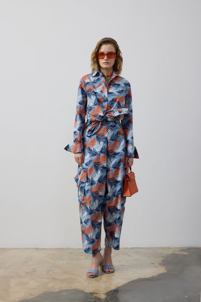 KARGO CEPLİ BOL PANTOLON ROBALI GÖMLEK TAKIM