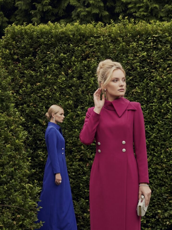 KRUVAZE DÜĞME DETAYLI ELBİSE 25E004 44 - BORDO