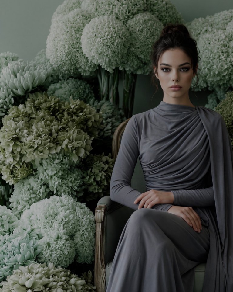 DRAPE PELERİNLİ ABİYE ELBİSE 25AB062 42 - MOR