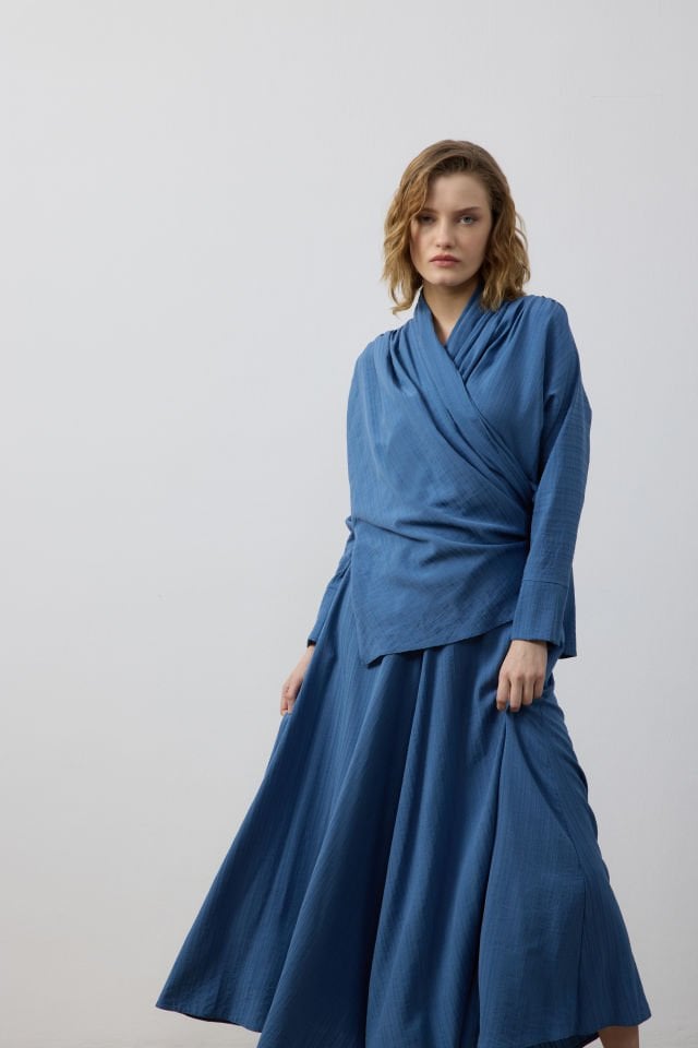 ANVELOP BLUZ GENİŞ KESİM PANTALON TAKIM L