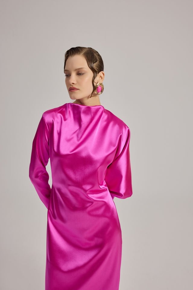 REGLAN KOL MANŞET DETAYLI ELBİSE 44