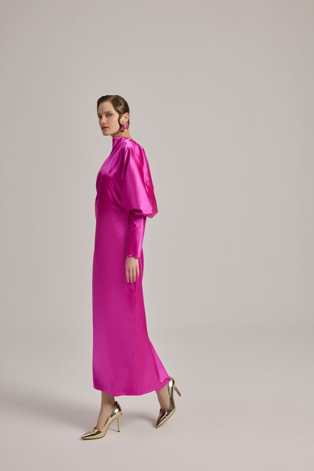 REGLAN KOL MANŞET DETAYLI ELBİSE 44