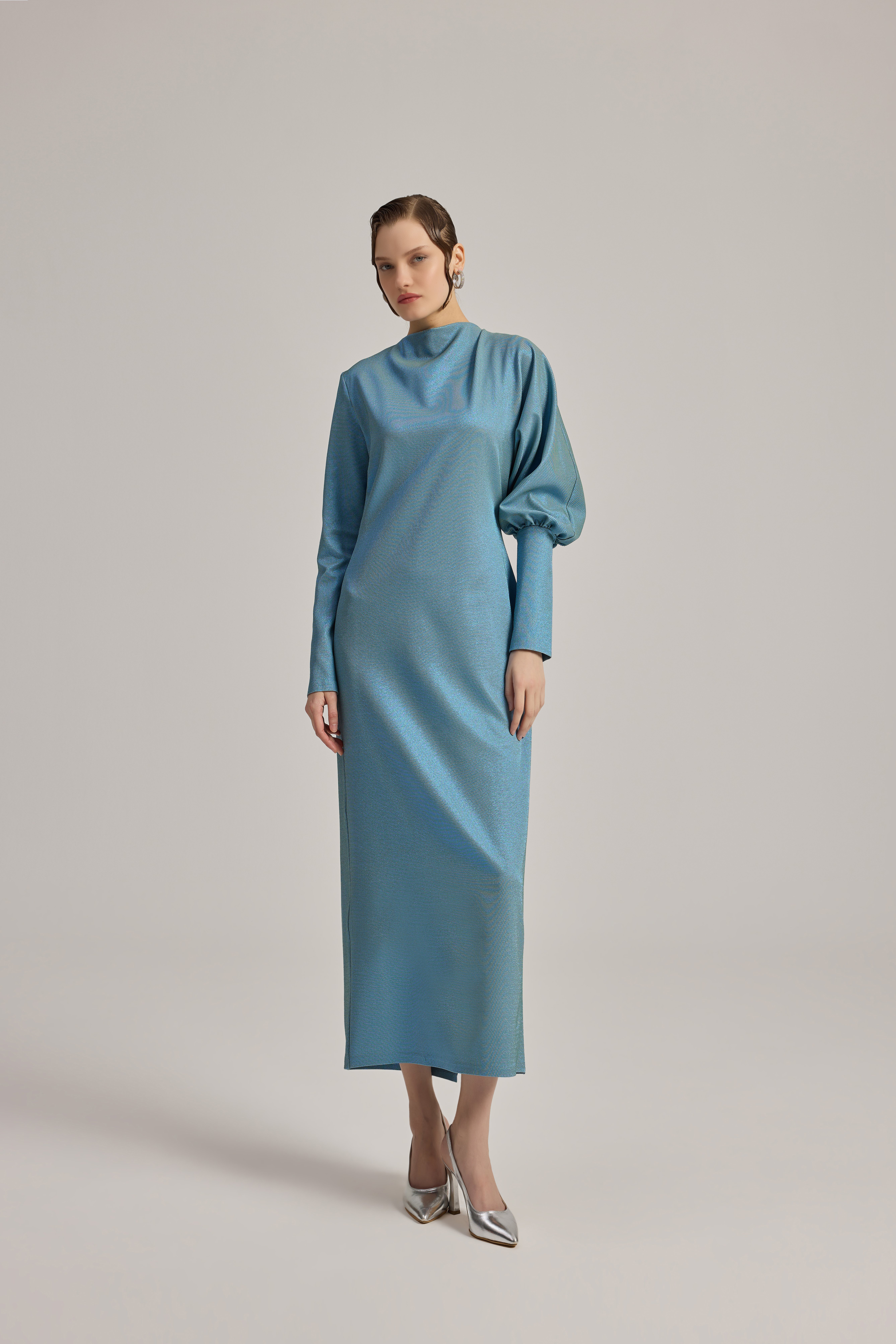 REGLAN KOL MANŞET DETAYLI ELBİSE 44