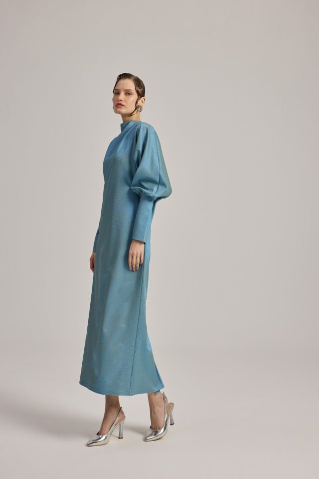 REGLAN KOL MANŞET DETAYLI ELBİSE 44