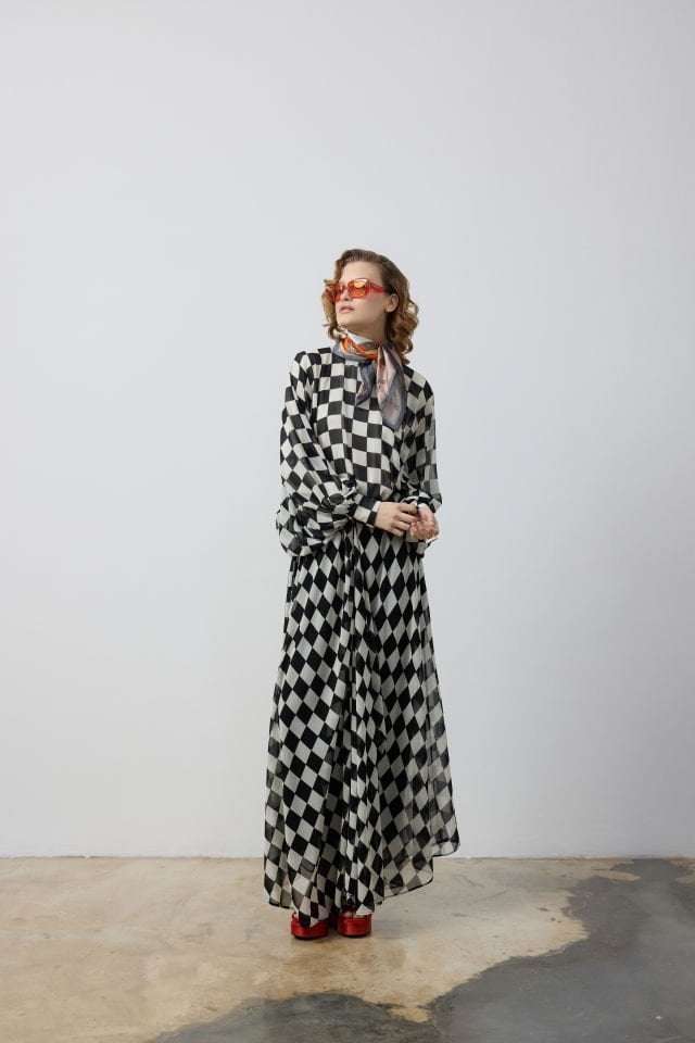 REGLAN KOL BEL LASTİKLİ KLOŞ ELBİSE 42