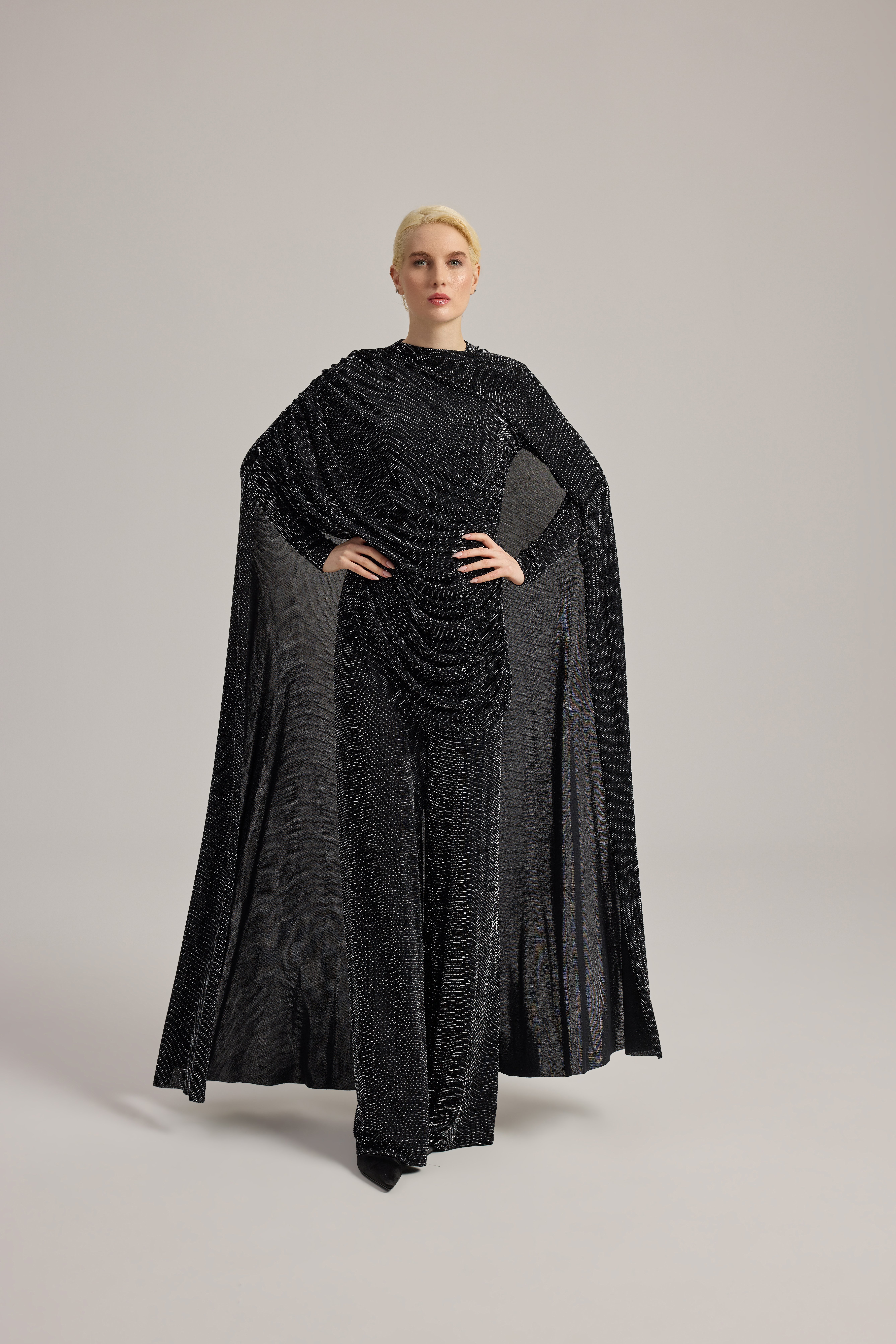 DRAPE DETAYLI TUNİK PANTALON TAKIM HAKİ - 44