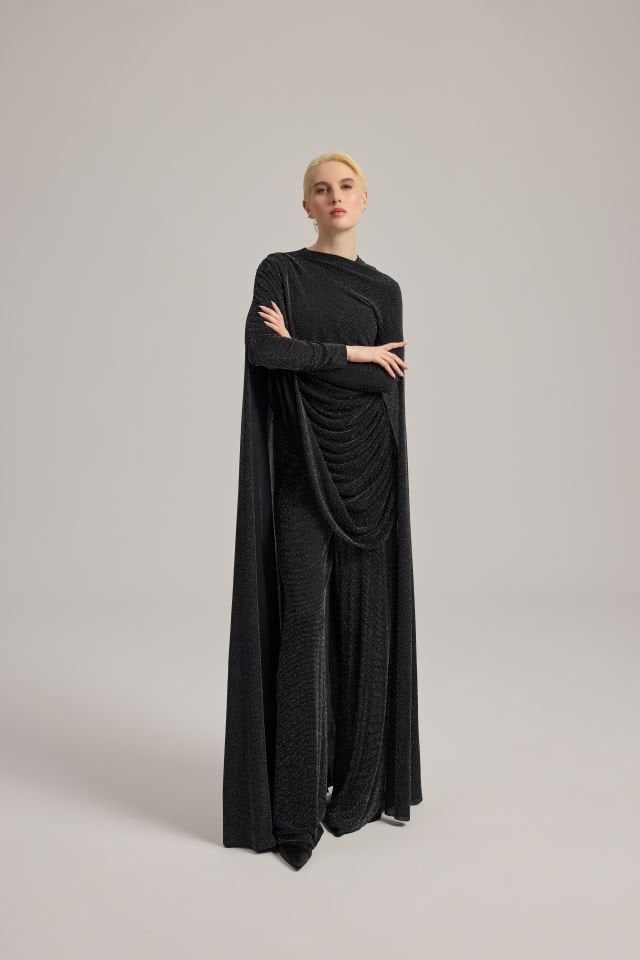 DRAPE DETAYLI TUNİK PANTALON TAKIM 44