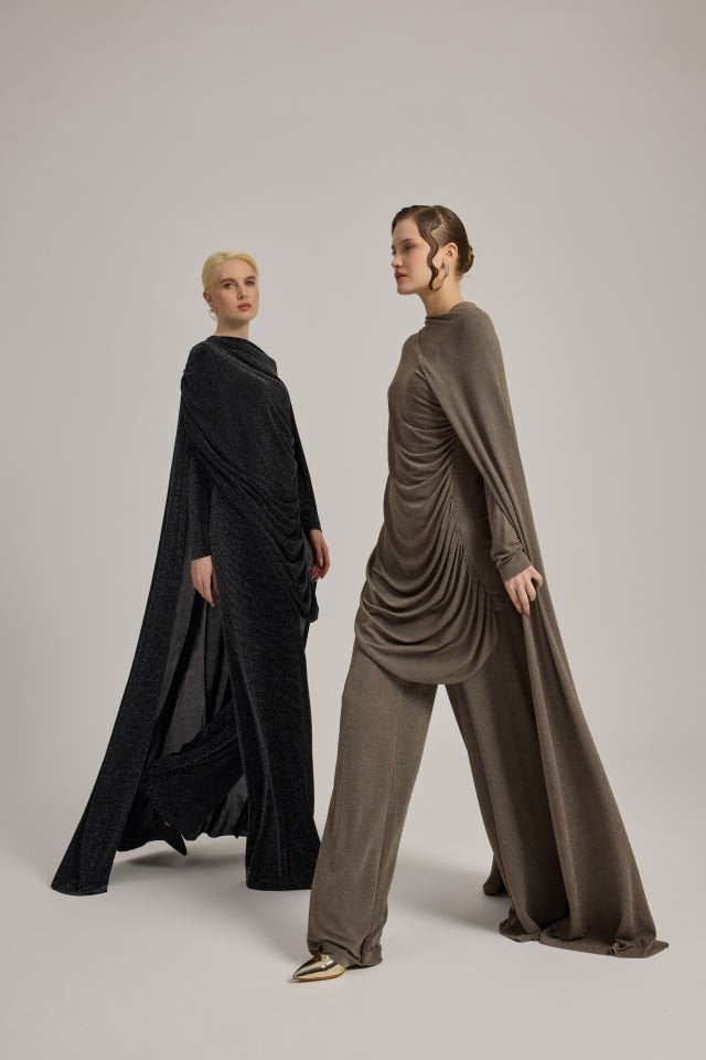DRAPE DETAYLI TUNİK PANTALON TAKIM 44