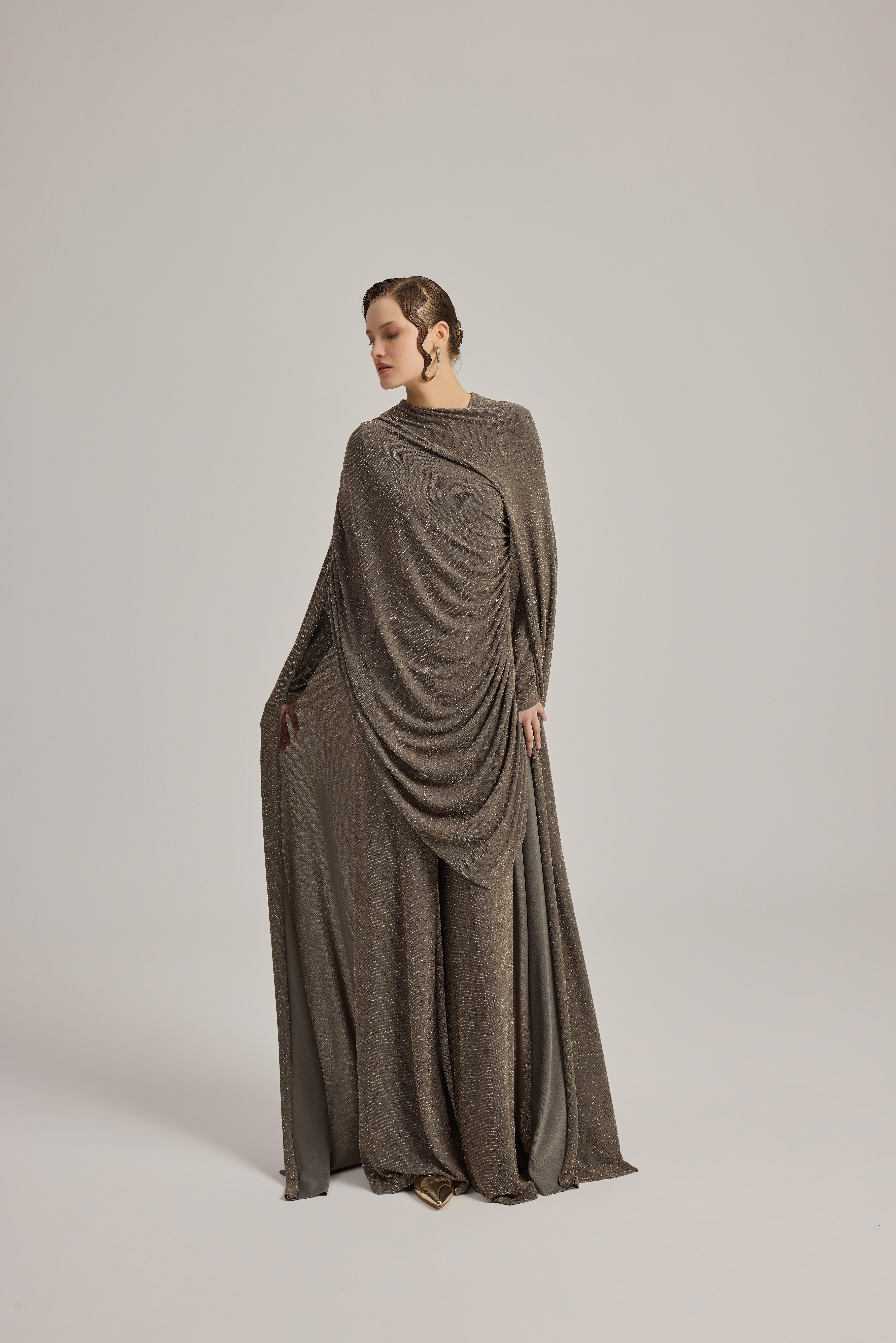 DRAPE DETAYLI TUNİK PANTALON TAKIM