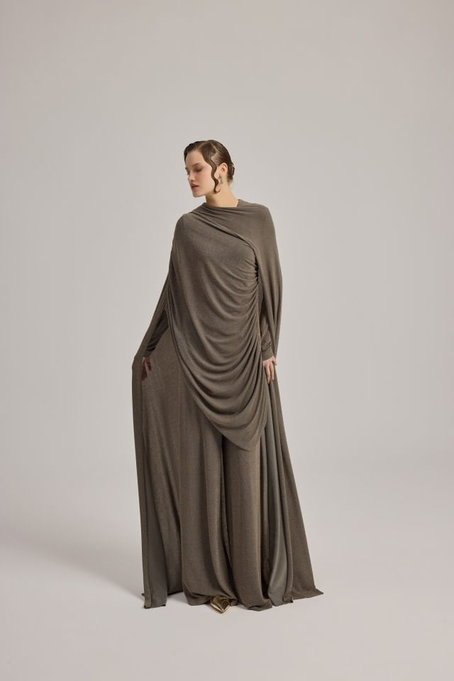 DRAPE DETAYLI TUNİK PANTALON TAKIM