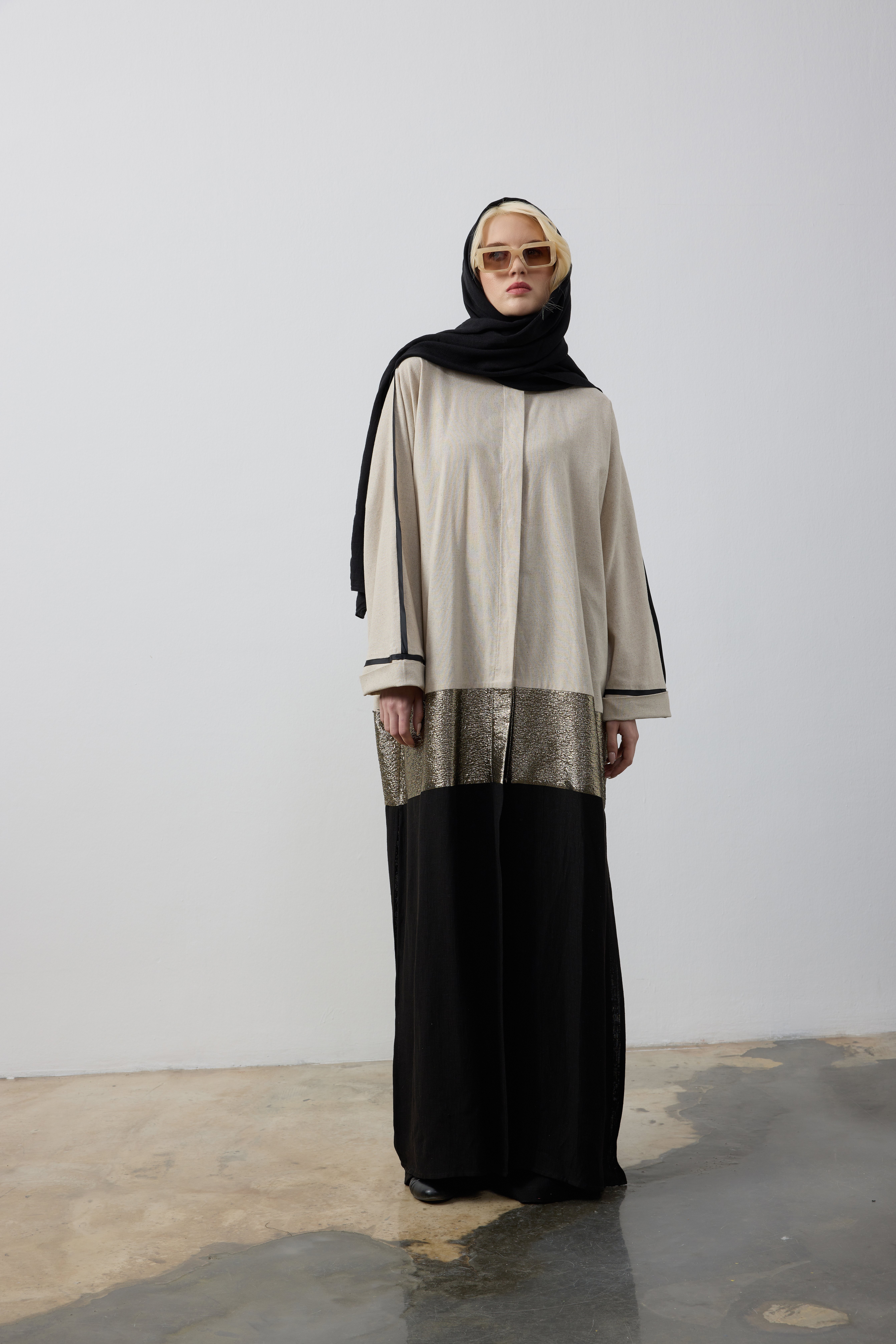 RİBANA DETAYLI UZUN KAP PANTALON TAKIM SİYAH - 44