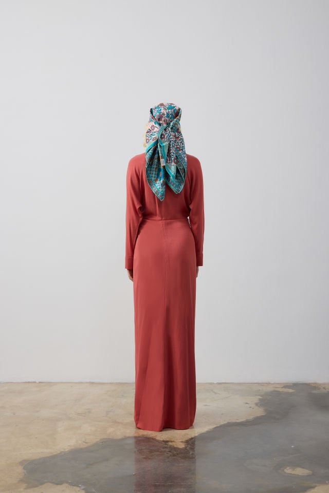 BEL DRAPELİ DERİN YIRTMAÇLI TUNİK PANTALON TAKIM 44