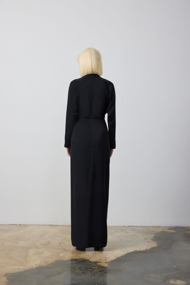 BEL DRAPELİ DERİN YIRTMAÇLI TUNİK PANTALON TAKIM 42