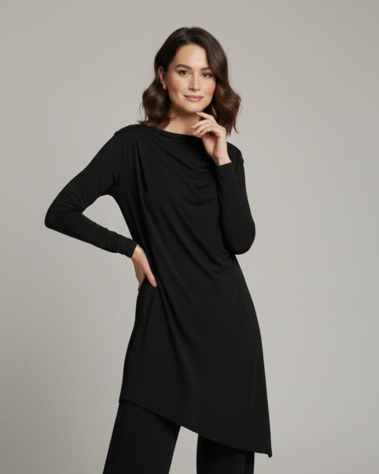 OMUZ BÜZGÜ DETAYLI SANDY BLUZ PANTALON TAKIM 25T031 SİYAH - S